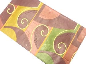 未使用品　唐草に幾何学模様織り出し　袋帯